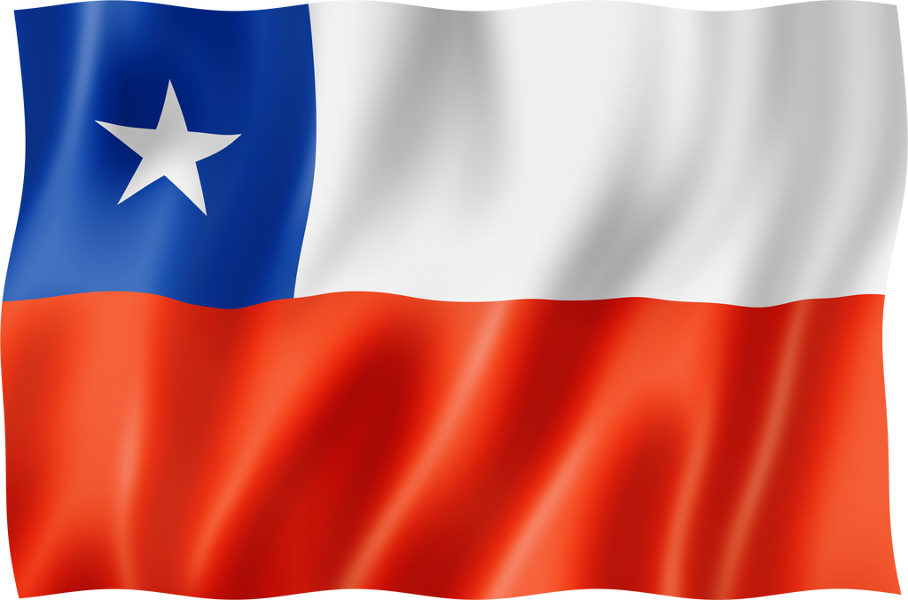 Chilean flag isolated on white